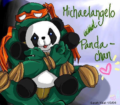 Michaelangelo loves his Panda
