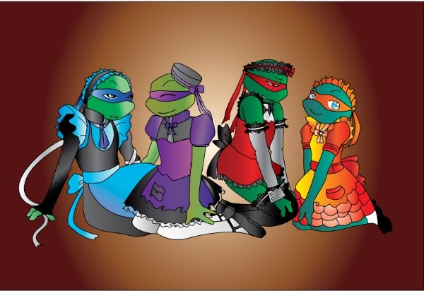 TMNT maid outfit by Kakuyami