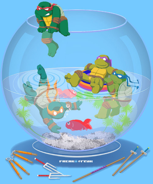 Turtles in a fishbowl by FREAKfreak
