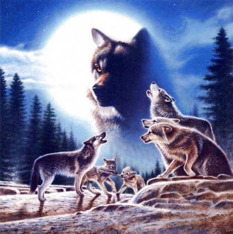 blue wolf full moon