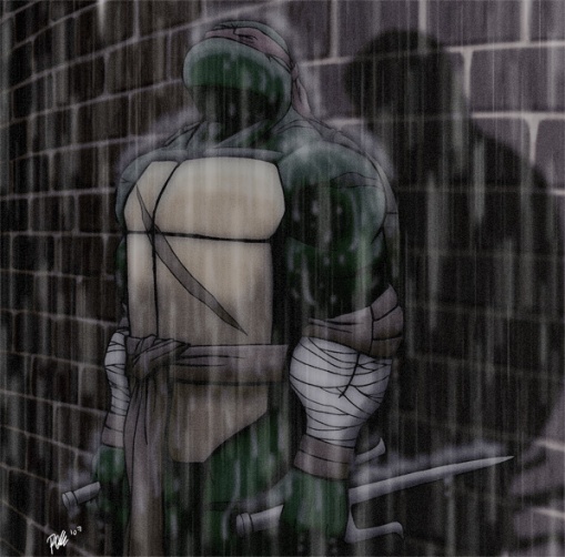 MNT Gaiden   Raphael in rain by Tigerfog