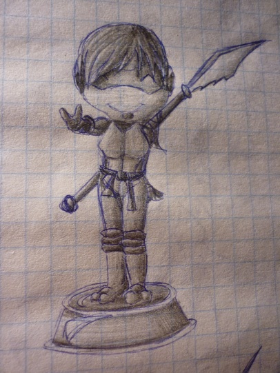 Это эскиз статуэтки, что сейчас стоит у меня на столе