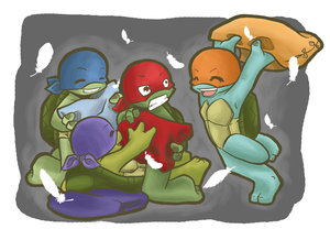 Битва подушками-Ковабунга!!!!!