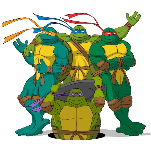 Перерисовка промо-рисунка мультсериала 1987 г. в стиле TMNT-2k3