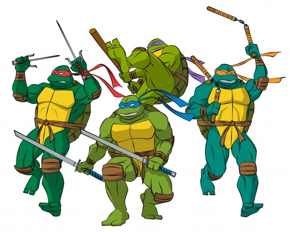 Перерисовка промо-рисунка мультсериала 1987 г. в стиле TMNT-2k3