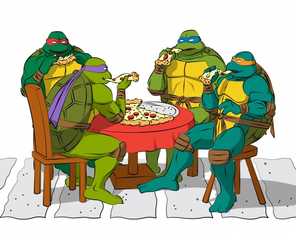 Перерисовка промо-рисунка мультсериала 1987 г. в стиле TMNT-2k3