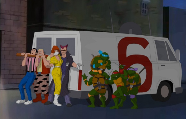 Перерисовка обложки "Tales of the TMNT" (1/1987) в стиле мультсериала 1987 г.