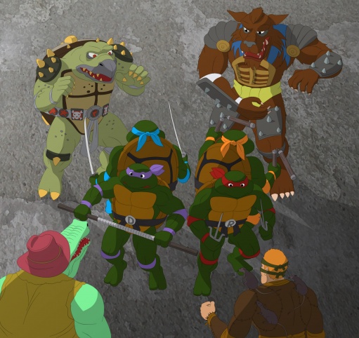 Перерисовка обложки "Tales of the TMNT Vol. 4" в стиле старого мультсериала