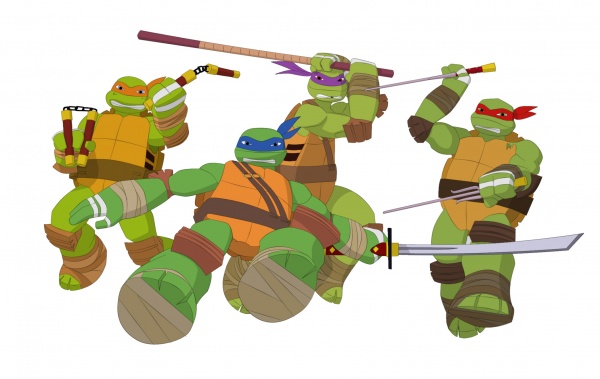 Перерисовка картинки из первого номера комикса "TMNT" в стиле мультсериала 2012 г.
