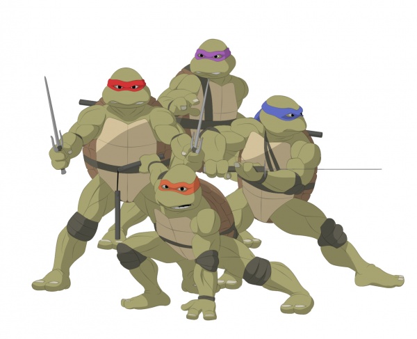 Перерисовка промо-картинки TMNT-2007 в стиле фильма 1990 г.