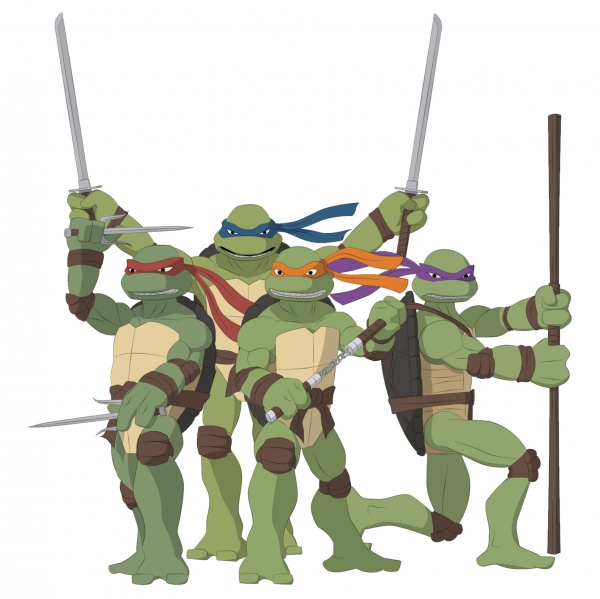 Перерисовка промо-фото фильма 1990 г. в стиле TMNT-2007