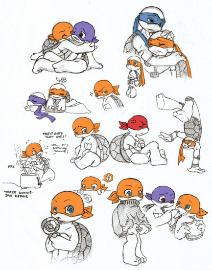 TMNT  Little Mikey   sketch by NamiAngel