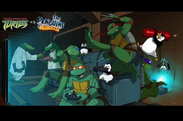 Посмотрите на лео и на Шкипера