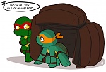 Chibi Raph and Mikey playing by sneefee