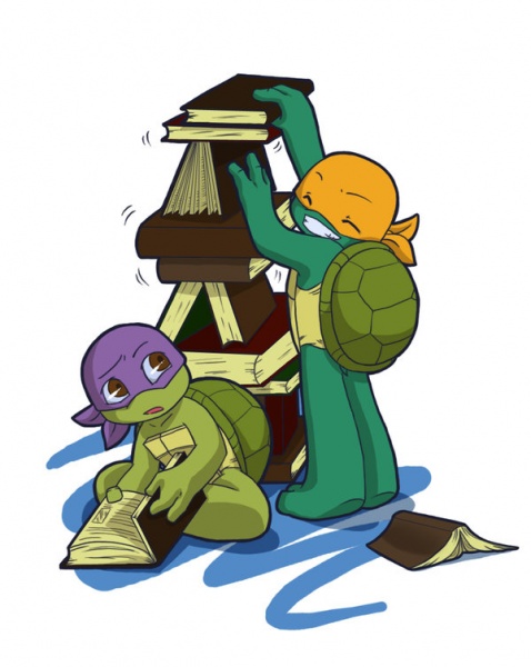 TMNT  Books tower by NamiAngel